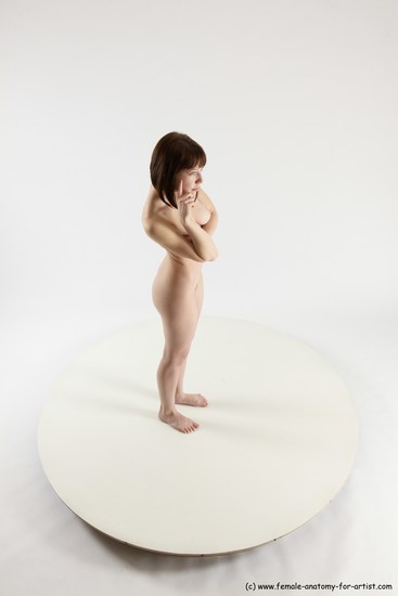 Nude Woman White Standing poses - ALL Slim medium brown Standing poses - simple Multi angle poses Pinup