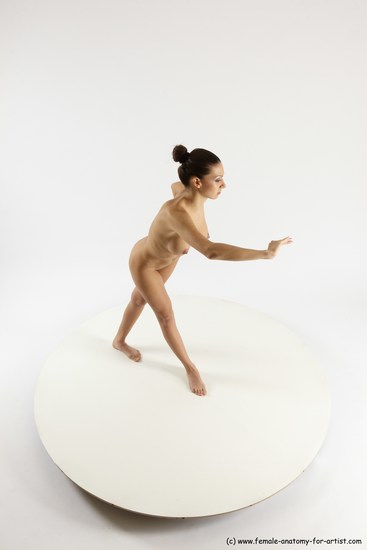 Nude Woman White Standing poses - ALL Slim long brown Standing poses - simple Multi angle poses Pinup