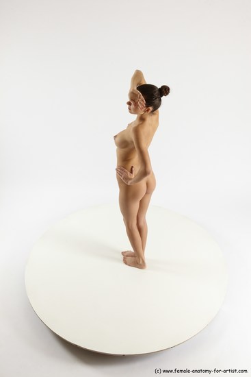 Nude Woman White Standing poses - ALL Slim long brown Standing poses - simple Multi angle poses Pinup