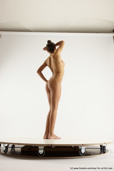 Nude Woman White Standing poses - ALL Slim long brown Standing poses - simple Multi angle poses Pinup