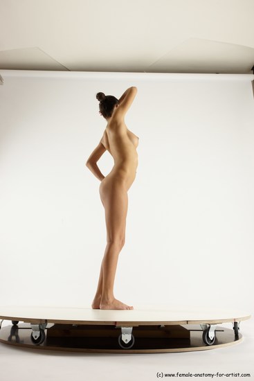 Nude Woman White Standing poses - ALL Slim long brown Standing poses - simple Multi angle poses Pinup