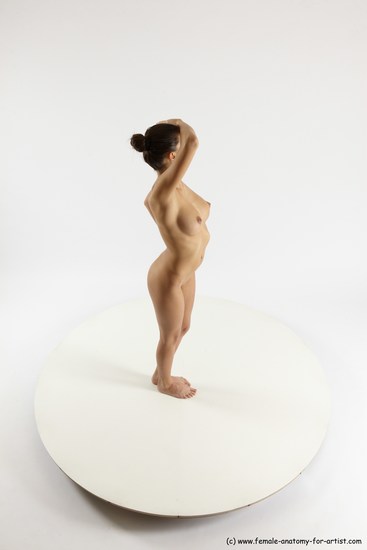 Nude Woman White Standing poses - ALL Slim long brown Standing poses - simple Multi angle poses Pinup