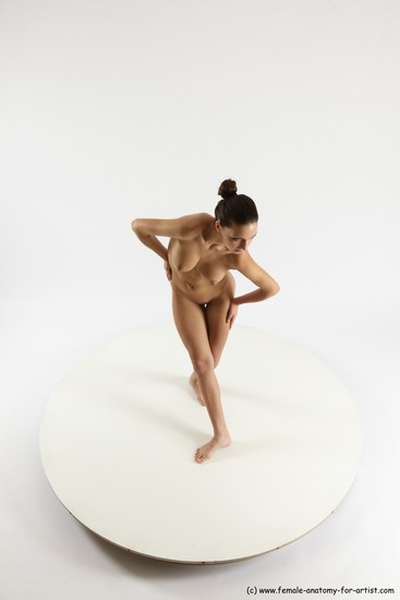 Nude Woman White Standing poses - ALL Slim long brown Standing poses - simple Multi angle poses Pinup