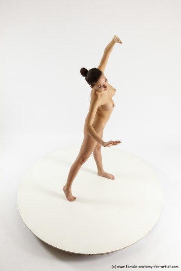 Nude Woman White Standing poses - ALL Slim long brown Standing poses - simple Multi angle poses Pinup