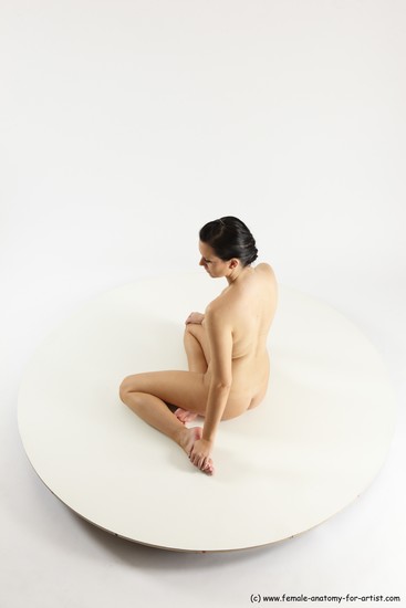 Nude Woman White Sitting poses - ALL Slim long brown Sitting poses - simple Multi angle poses Pinup