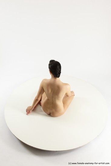 Nude Woman White Sitting poses - ALL Slim long brown Sitting poses - simple Multi angle poses Pinup