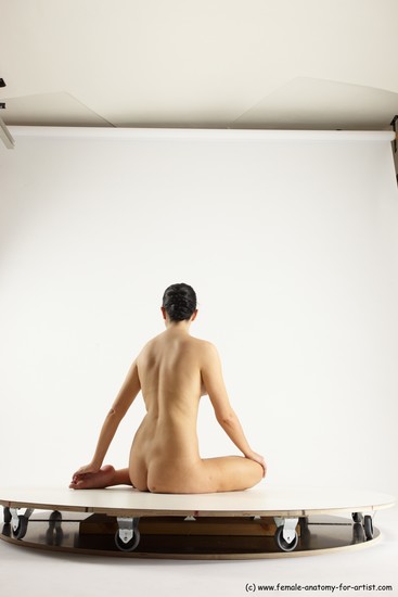 Nude Woman White Sitting poses - ALL Slim long brown Sitting poses - simple Multi angle poses Pinup