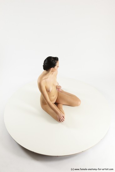 Nude Woman White Sitting poses - ALL Slim long brown Sitting poses - simple Multi angle poses Pinup