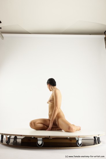 Nude Woman White Sitting poses - ALL Slim long brown Sitting poses - simple Multi angle poses Pinup