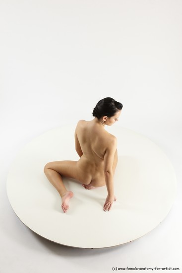 Nude Woman White Sitting poses - ALL Slim long brown Sitting poses - simple Multi angle poses Pinup