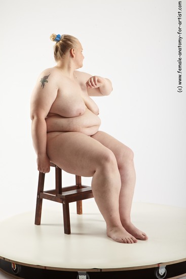 Nude Woman White Sitting poses - ALL Overweight medium blond Sitting poses - simple Standard Photoshoot Pinup