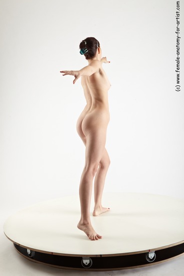 Nude Woman White Standing poses - ALL Slim long brown Standing poses - simple Pinup