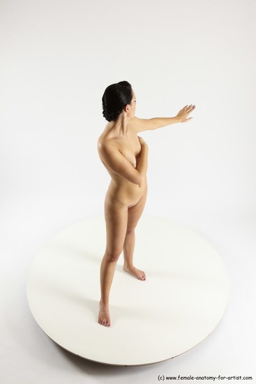 Nude Woman White Standing poses - ALL Slim long brown Standing poses - simple Multi angle poses Pinup