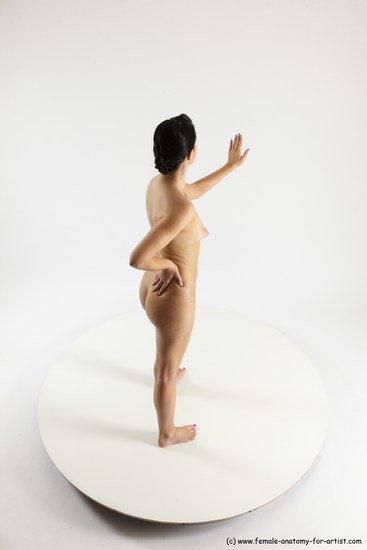 Nude Woman White Standing poses - ALL Slim long brown Standing poses - simple Multi angle poses Pinup