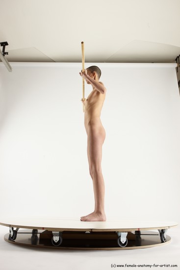 Nude Woman White Standing poses - ALL Slim bald Standing poses - simple Multi angle poses Pinup