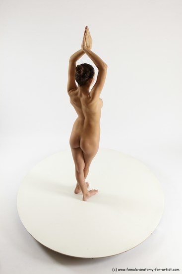 Nude Woman White Standing poses - ALL Slim long brown Standing poses - simple Multi angle poses Pinup