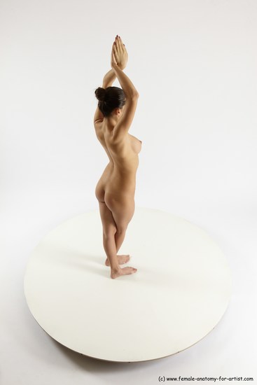 Nude Woman White Standing poses - ALL Slim long brown Standing poses - simple Multi angle poses Pinup