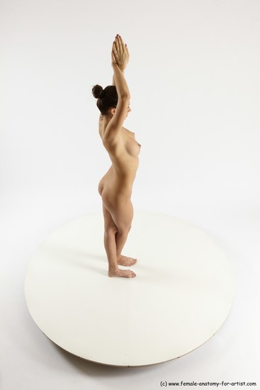 Nude Woman White Standing poses - ALL Slim long brown Standing poses - simple Multi angle poses Pinup