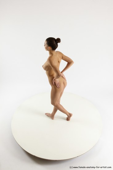 Nude Woman White Standing poses - ALL Slim long brown Standing poses - simple Multi angle poses Pinup