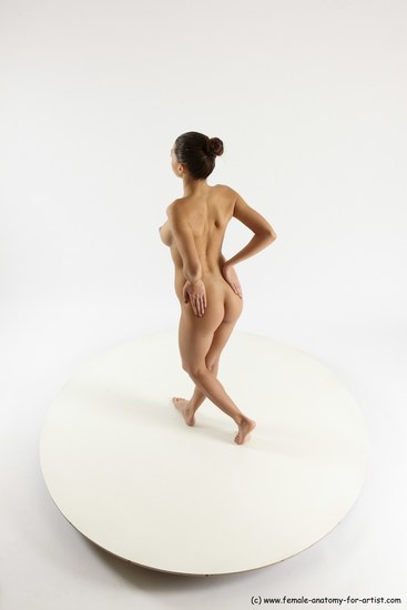 Nude Woman White Standing poses - ALL Slim long brown Standing poses - simple Multi angle poses Pinup