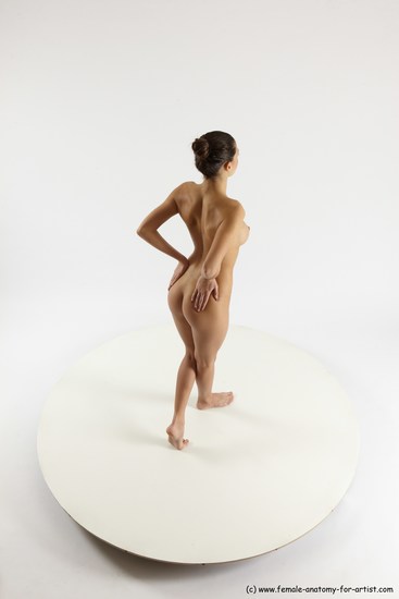 Nude Woman White Standing poses - ALL Slim long brown Standing poses - simple Multi angle poses Pinup