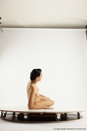 Nude Woman White Sitting poses - ALL Slim long brown Sitting poses - simple Multi angle poses Pinup