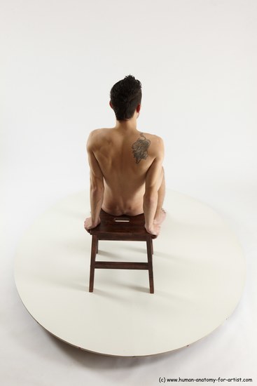 Nude White Sitting poses - ALL Athletic short brown Sitting poses - simple Multi angle poses