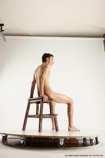 Nude White Sitting poses - ALL Athletic short brown Sitting poses - simple Multi angle poses