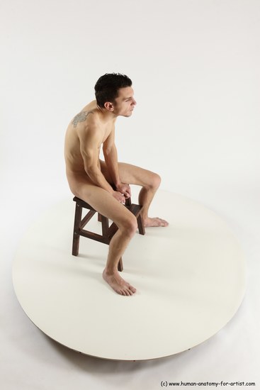 Nude White Sitting poses - ALL Athletic short brown Sitting poses - simple Multi angle poses