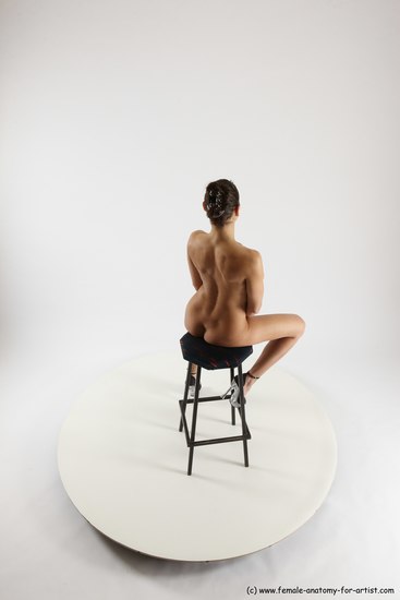 Nude Woman White Sitting poses - ALL Slim long brown Sitting poses - simple Multi angle poses Pinup