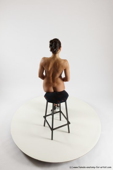 Nude Woman White Sitting poses - ALL Slim long brown Sitting poses - simple Multi angle poses Pinup