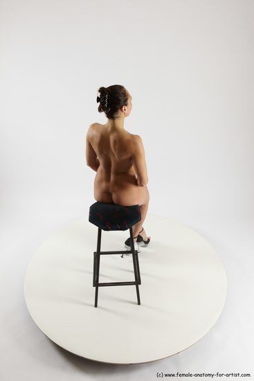 Nude Woman White Sitting poses - ALL Slim long brown Sitting poses - simple Multi angle poses Pinup