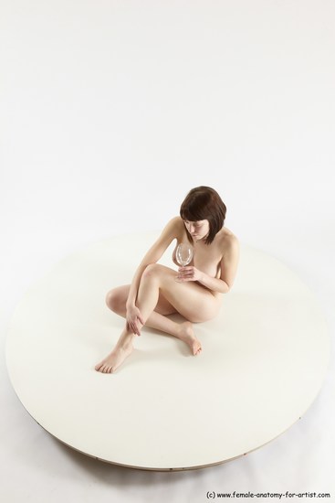 Nude Woman White Sitting poses - ALL Slim medium brown Sitting poses - simple Multi angle poses Pinup