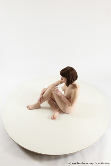 Nude Woman White Sitting poses - ALL Slim medium brown Sitting poses - simple Multi angle poses Pinup