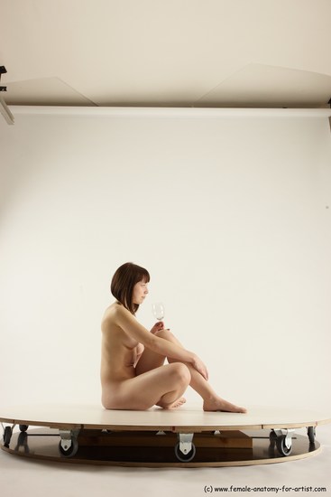 Nude Woman White Sitting poses - ALL Slim medium brown Sitting poses - simple Multi angle poses Pinup