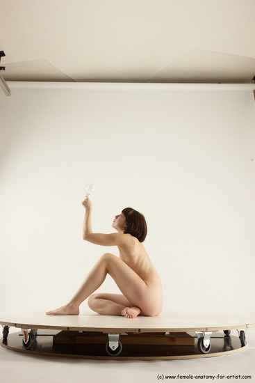 Nude Woman White Sitting poses - ALL Slim medium brown Sitting poses - simple Multi angle poses Pinup