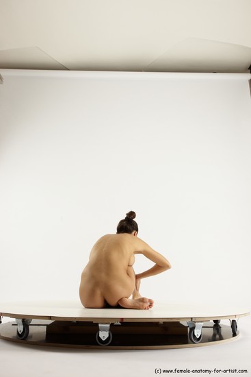 Nude Woman White Sitting poses - ALL Slim long brown Sitting poses - simple Multi angle poses Pinup