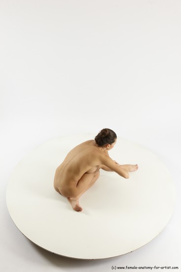 Nude Woman White Sitting poses - ALL Slim long brown Sitting poses - simple Multi angle poses Pinup