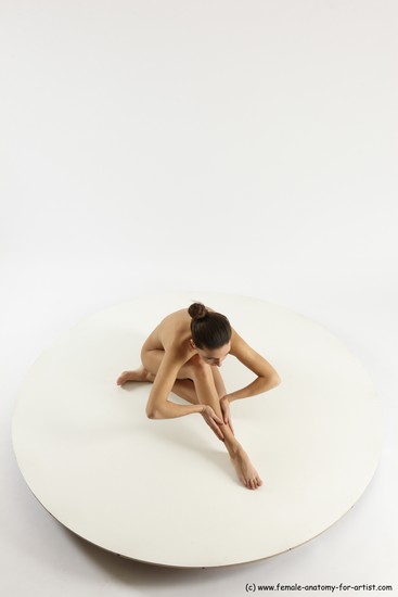 Nude Woman White Sitting poses - ALL Slim long brown Sitting poses - simple Multi angle poses Pinup