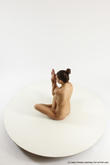 Nude Woman White Sitting poses - ALL Slim long brown Sitting poses - simple Multi angle poses Pinup