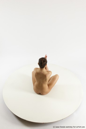 Nude Woman White Sitting poses - ALL Slim long brown Sitting poses - simple Multi angle poses Pinup