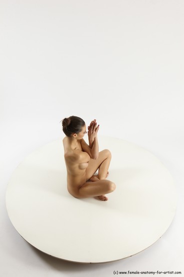 Nude Woman White Sitting poses - ALL Slim long brown Sitting poses - simple Multi angle poses Pinup