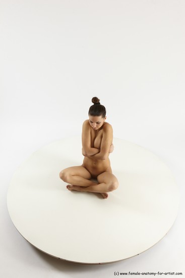 Nude Woman White Sitting poses - ALL Slim long brown Sitting poses - simple Multi angle poses Pinup