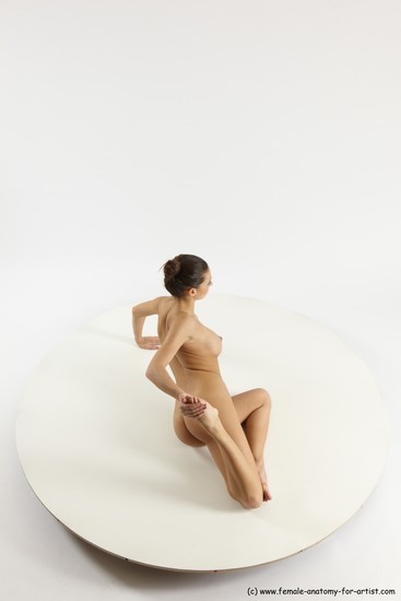 Nude Woman White Sitting poses - ALL Slim long brown Sitting poses - simple Multi angle poses Pinup