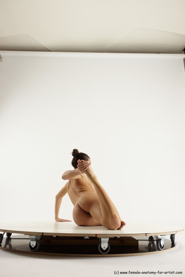 Nude Woman White Sitting poses - ALL Slim long brown Sitting poses - simple Multi angle poses Pinup