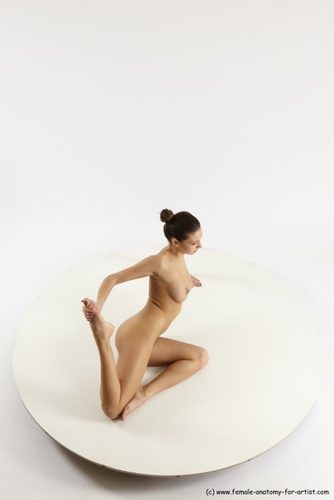 Nude Woman White Sitting poses - ALL Slim long brown Sitting poses - simple Multi angle poses Pinup