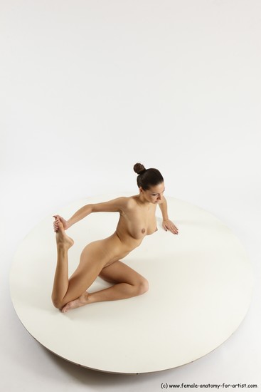 Nude Woman White Sitting poses - ALL Slim long brown Sitting poses - simple Multi angle poses Pinup