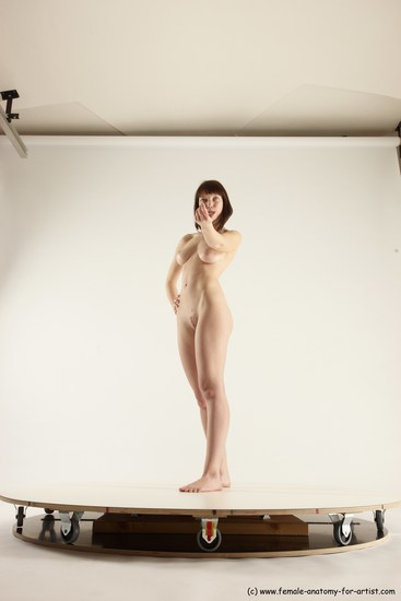 Nude Woman White Standing poses - ALL Slim medium brown Standing poses - simple Multi angle poses Pinup