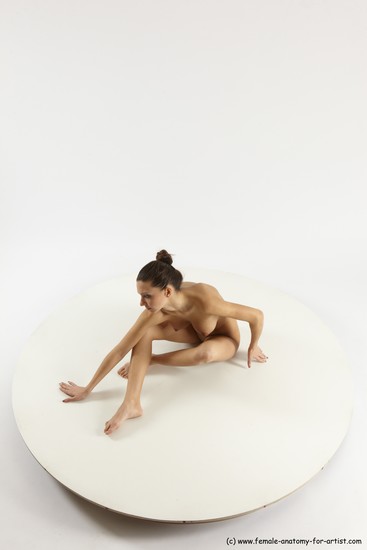 Nude Woman White Sitting poses - ALL Slim long brown Sitting poses - simple Multi angle poses Pinup