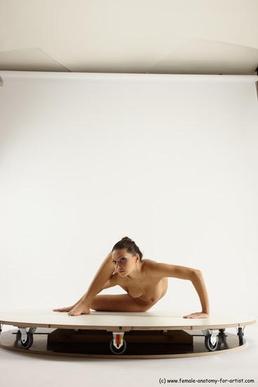 Nude Woman White Sitting poses - ALL Slim long brown Sitting poses - simple Multi angle poses Pinup